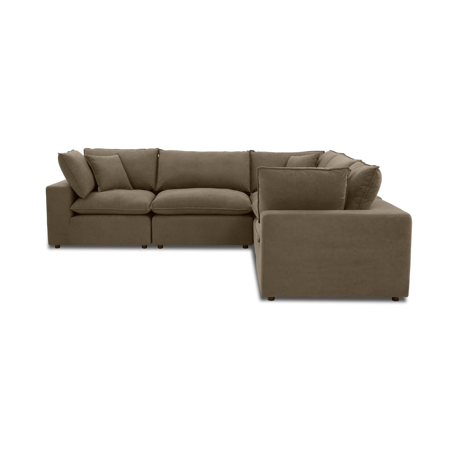 TOV Furniture Cali 5-Piece Chocolate Brown Performance Velvet L-Sectional