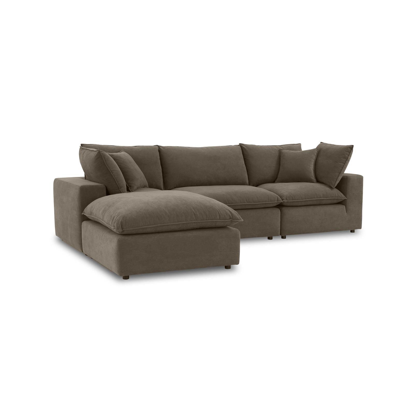 TOV Furniture Cali 4-Piece Chocolate Brown Performance Velvet Sectional