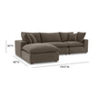 TOV Furniture Cali 4-Piece Chocolate Brown Performance Velvet Sectional