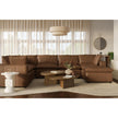 TOV Furniture Cali 7-Piece Brown Leather Modular Large Chaise Sectional