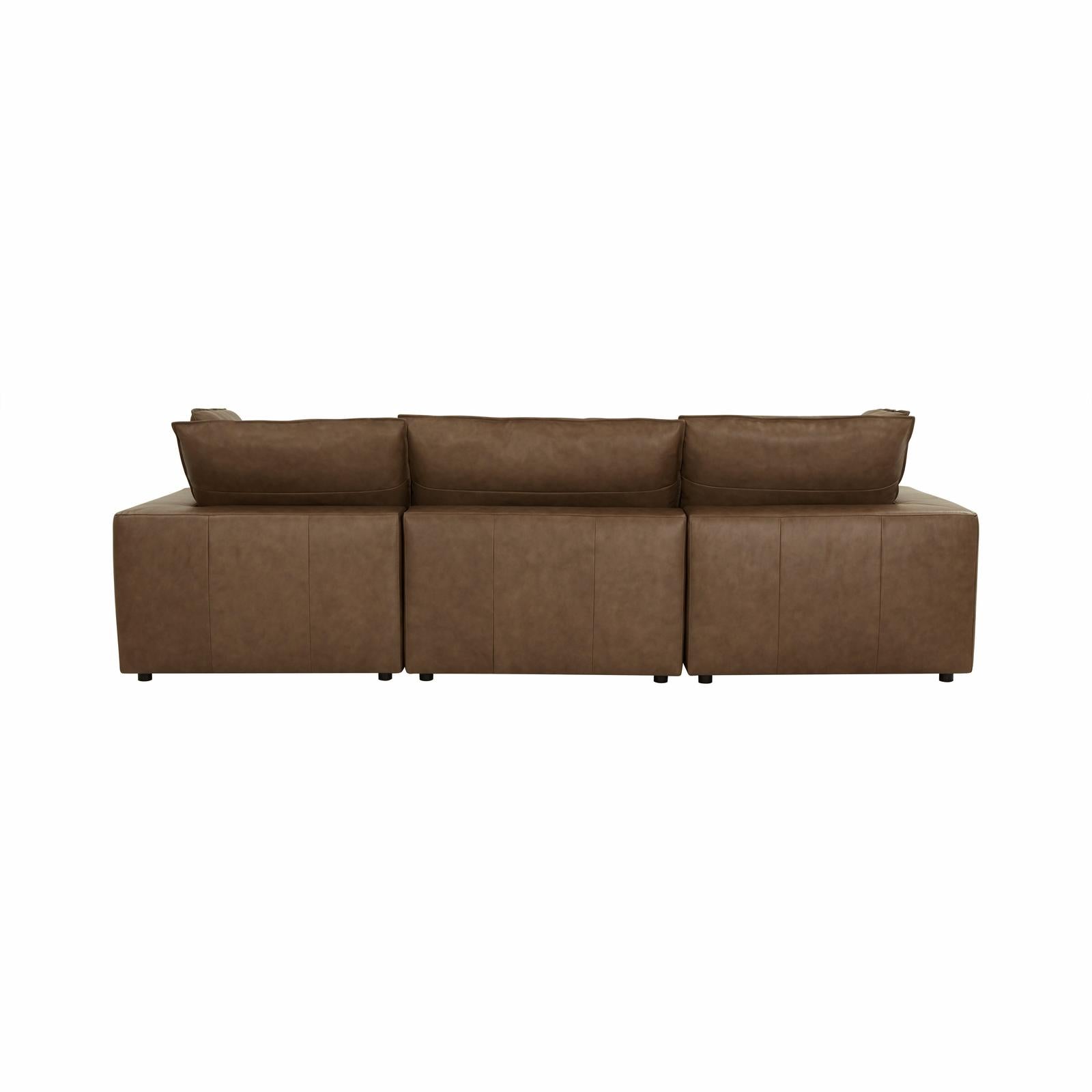 TOV Furniture Cali 4-Piece Brown Leather Modular Sectional
