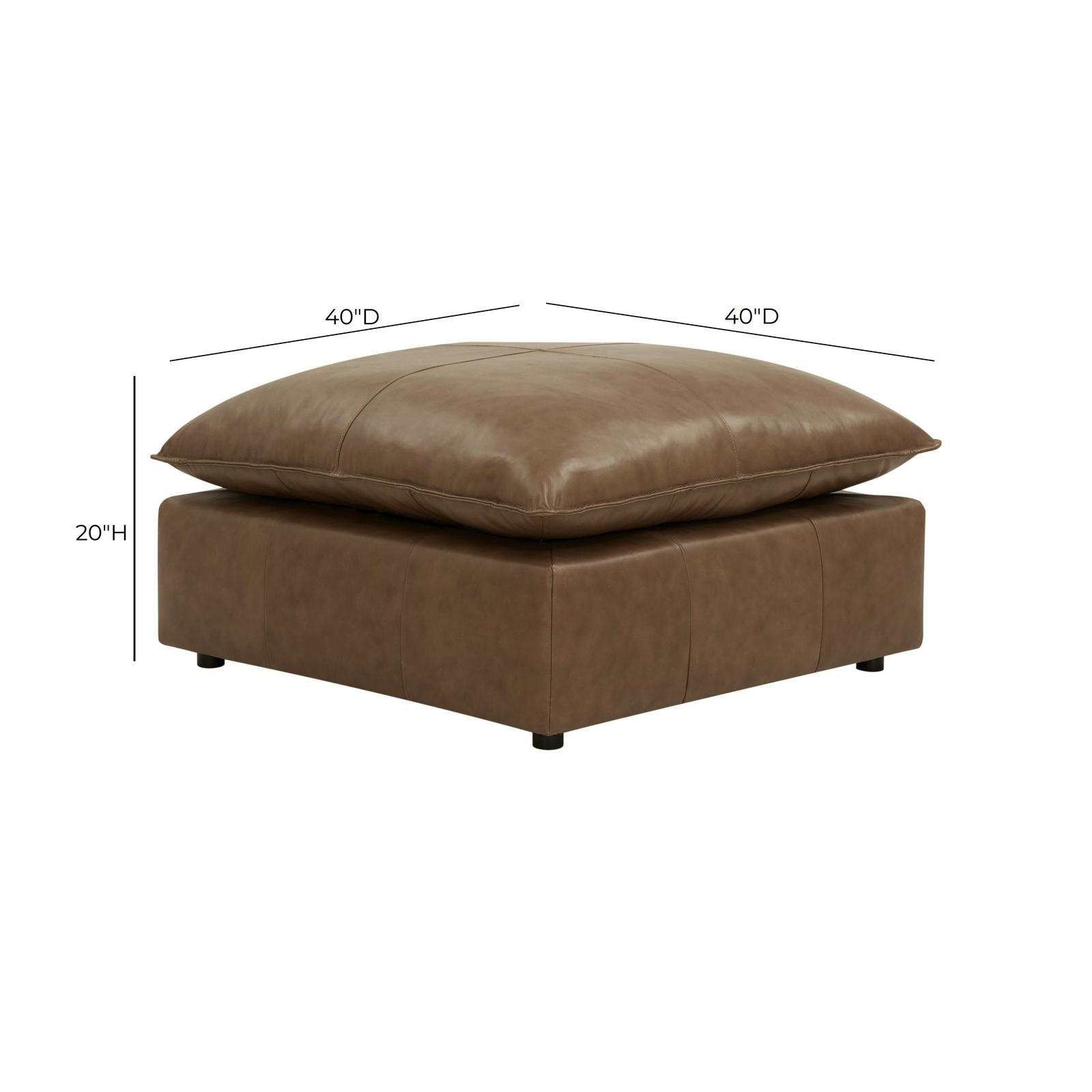 TOV Furniture Cali Brown Leather Ottoman