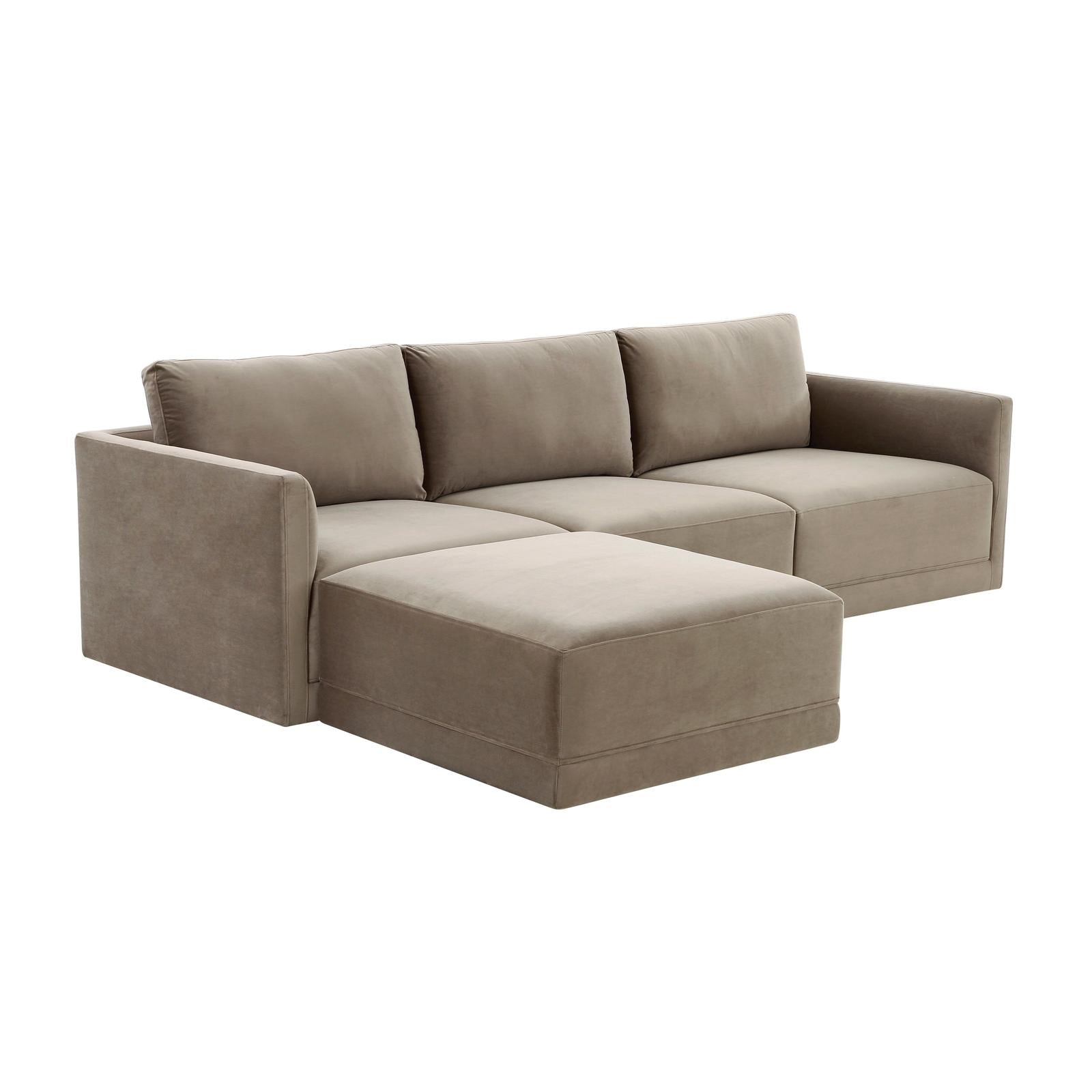 TOV Furniture Willow 4-Piece Performance Velvet Modular Sectional