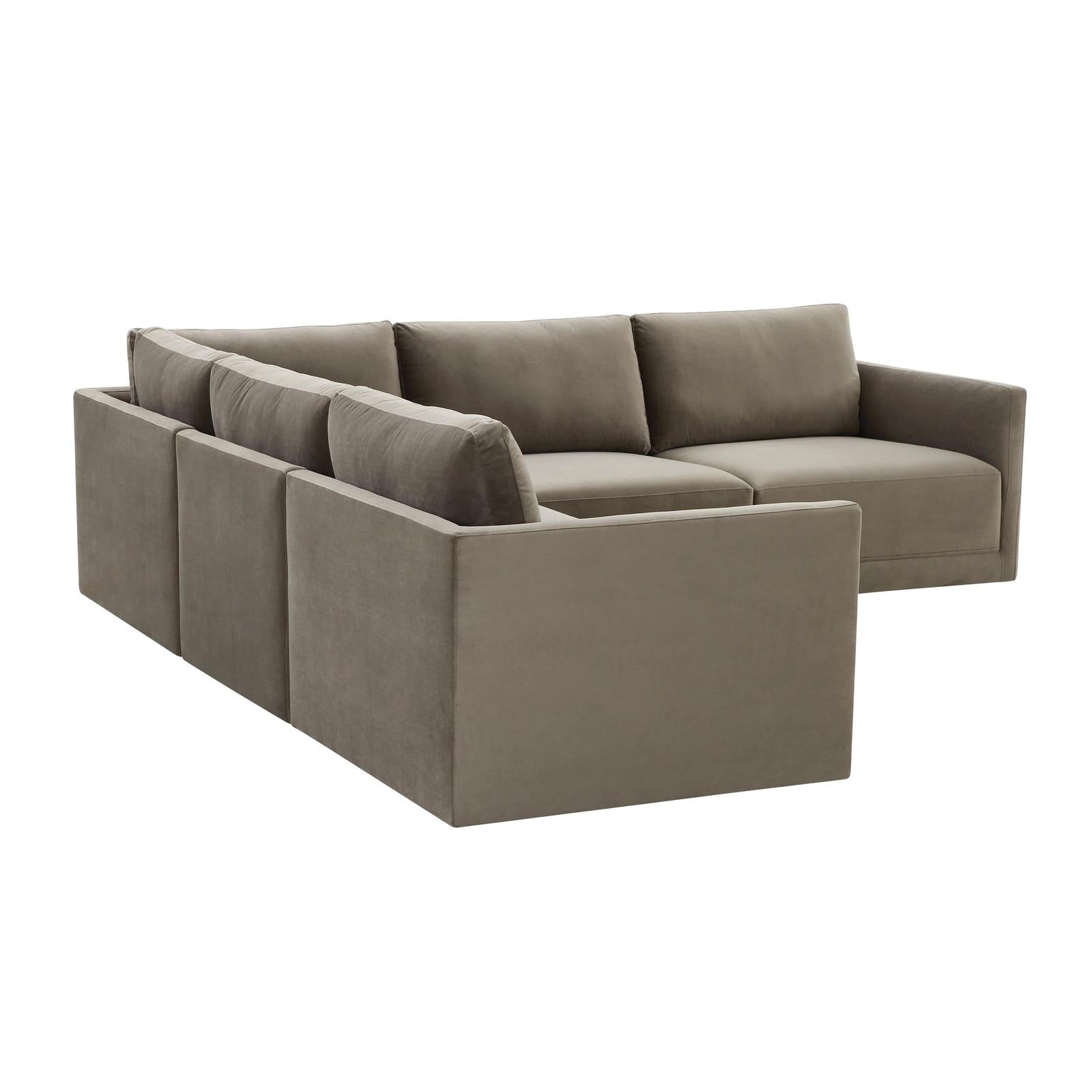 TOV Furniture Willow 5-Piece Performance Velvet Modular L Sectional