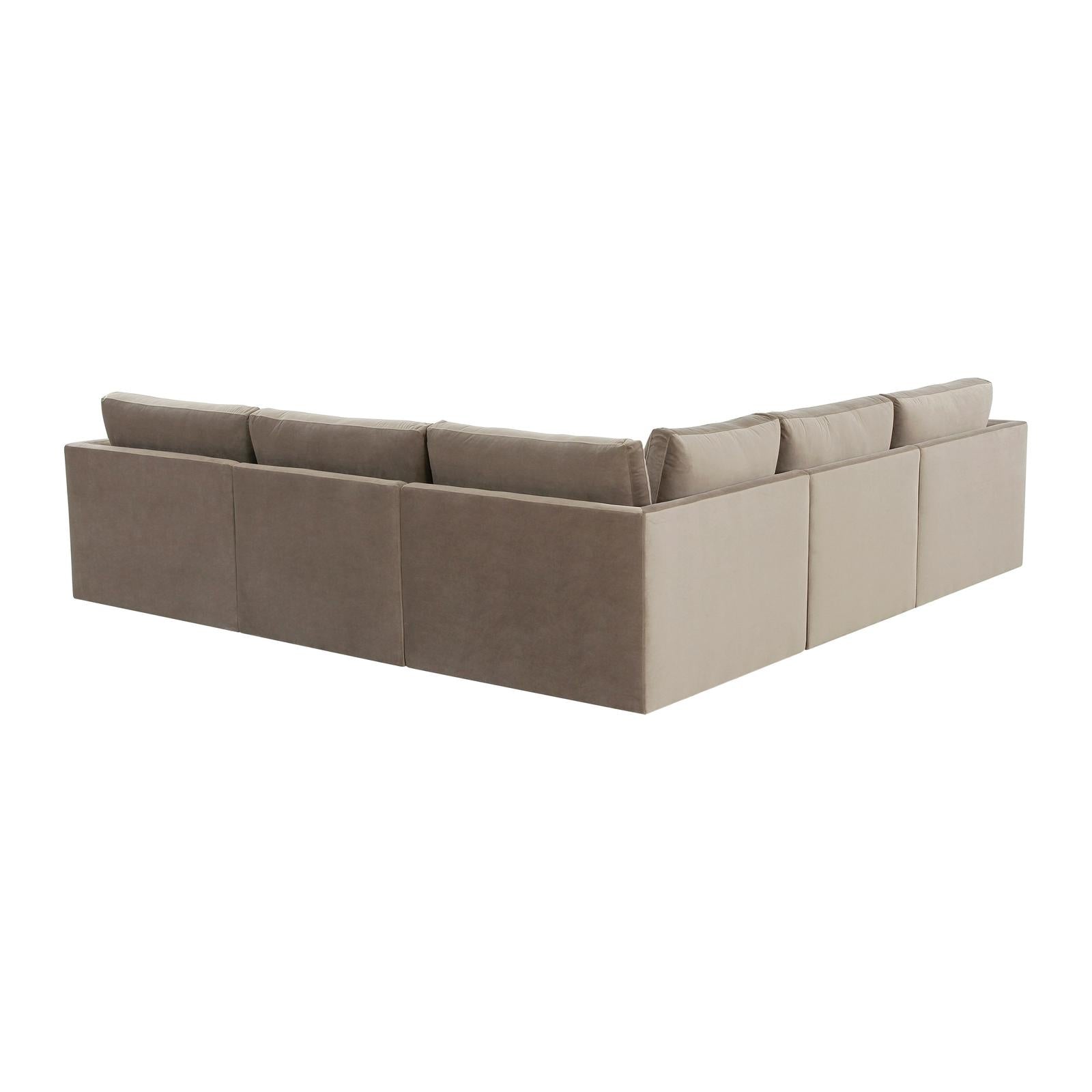 TOV Furniture Willow 5-Piece Performance Velvet Modular L Sectional