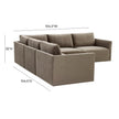 TOV Furniture Willow 5-Piece Performance Velvet Modular L Sectional