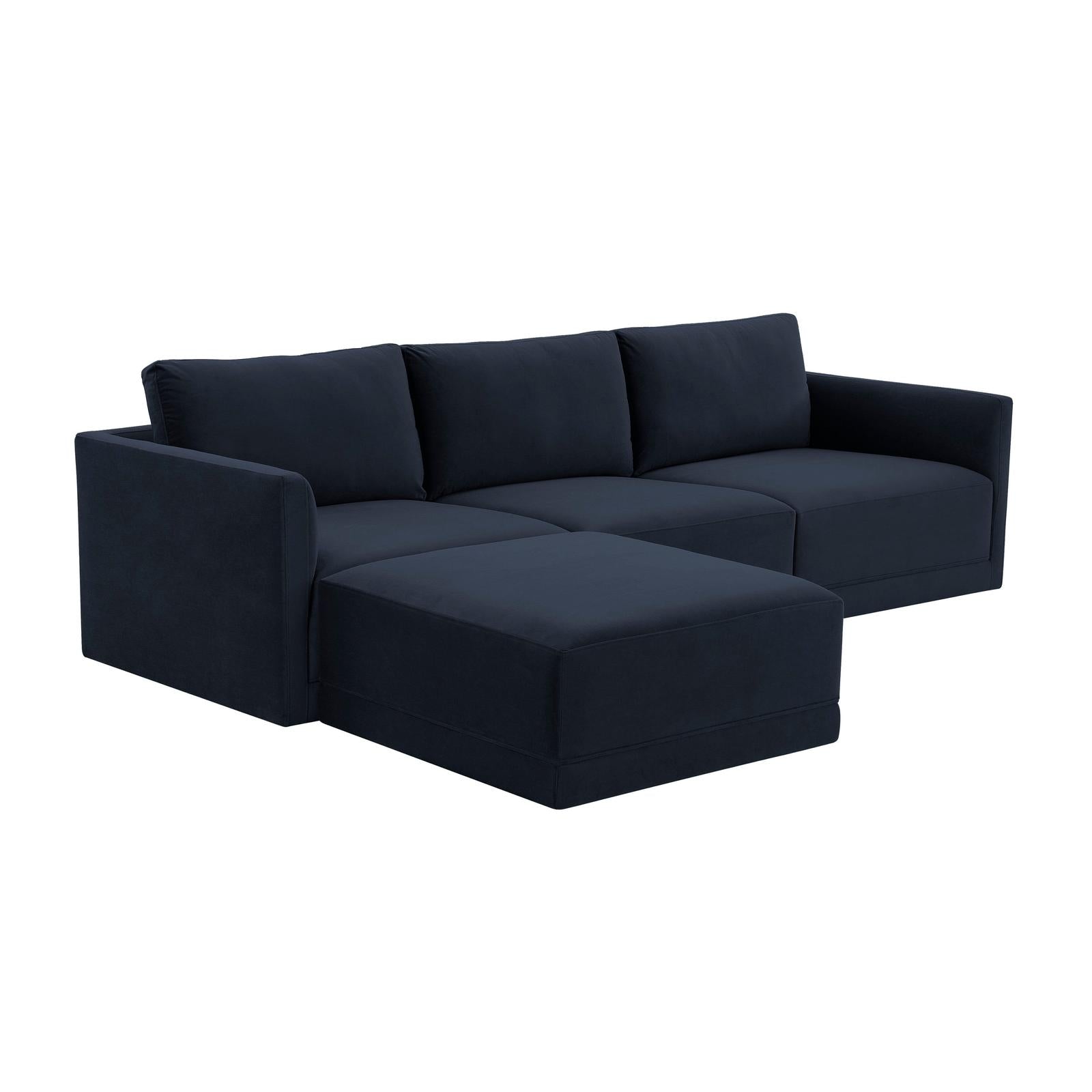 TOV Furniture Willow 4-Piece Performance Velvet Modular Sectional