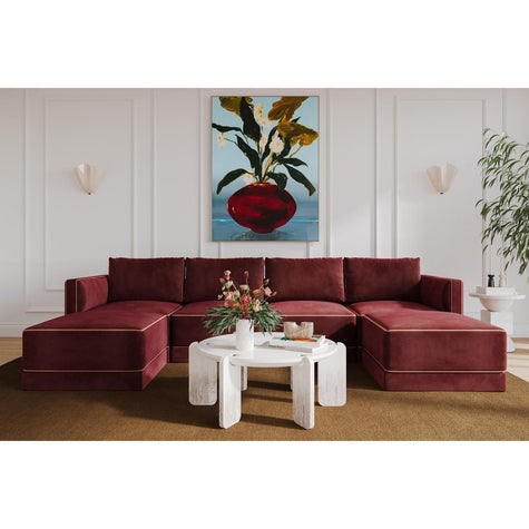 TOV Furniture Willow 6-Piece Performance Velvet Modular U Sectional