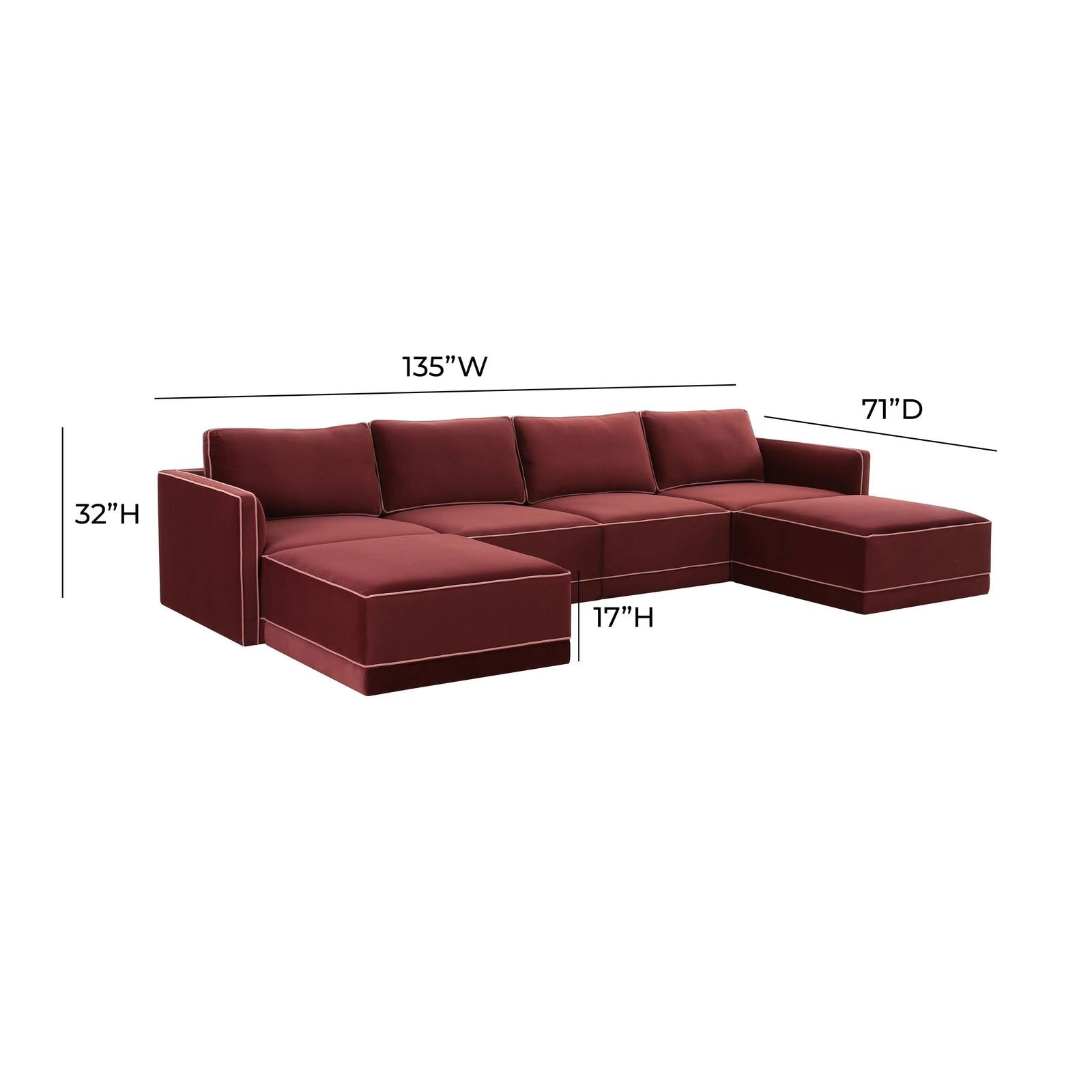 TOV Furniture Willow 6-Piece Performance Velvet Modular U Sectional