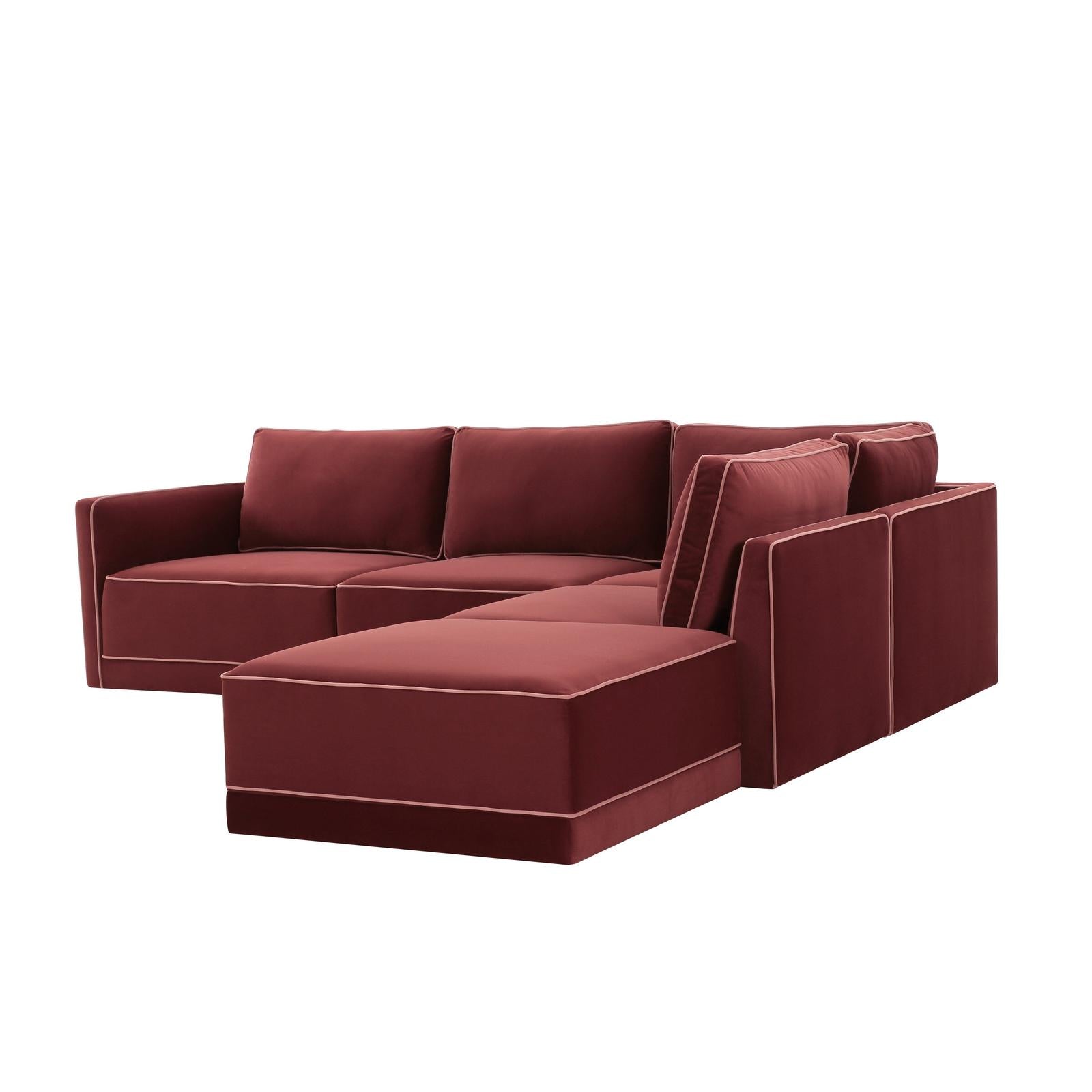 TOV Furniture Willow 5-Piece Performance Velvet Modular Sectional