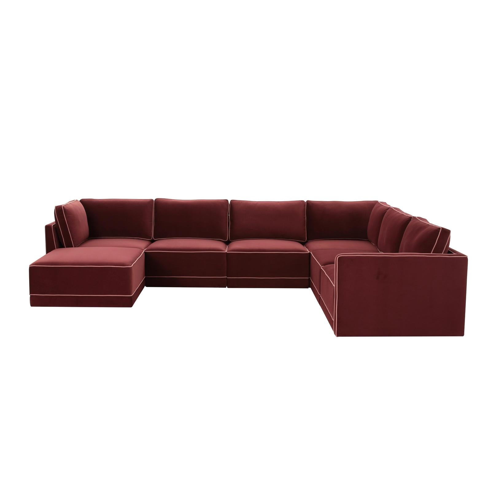 TOV Furniture Willow 7-Piece Performance Velvet Modular Large Chaise Sectional