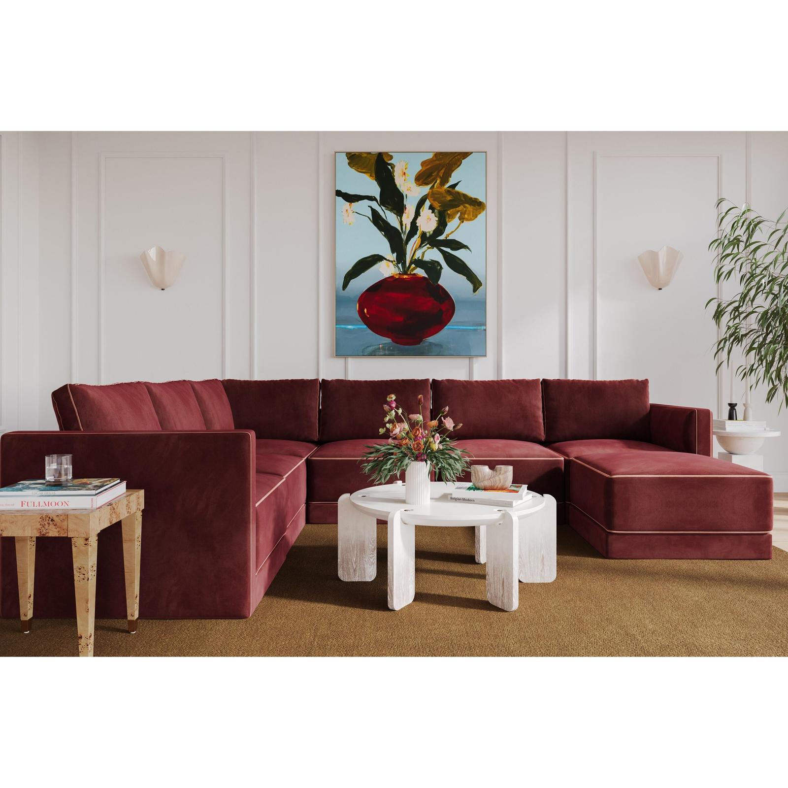 TOV Furniture Willow 7-Piece Performance Velvet Modular Large Chaise Sectional
