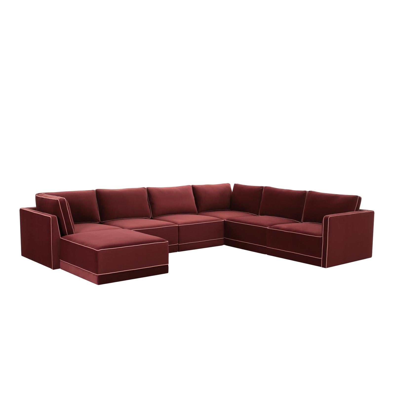 TOV Furniture Willow 7-Piece Performance Velvet Modular Large Chaise Sectional
