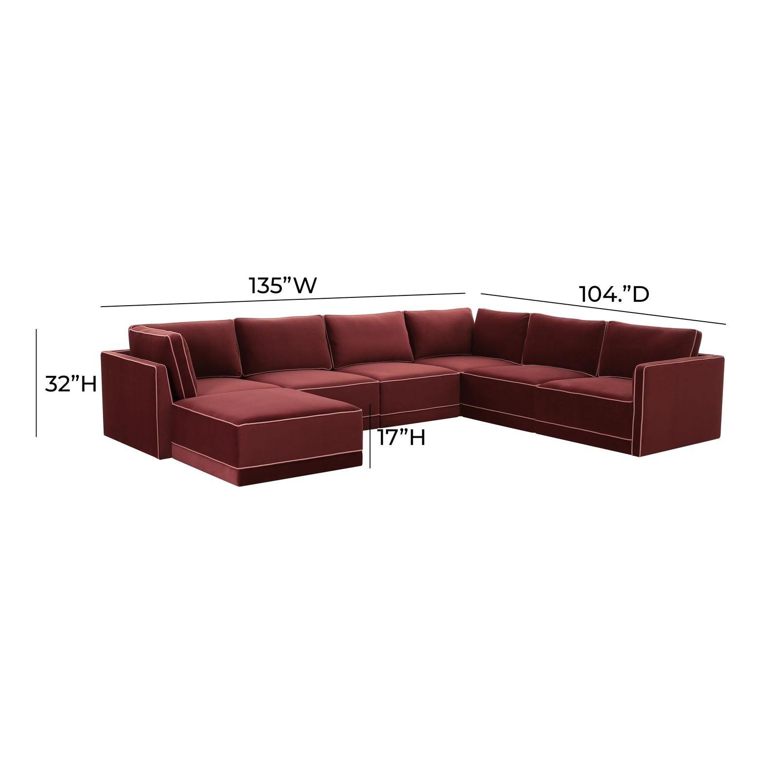 TOV Furniture Willow 7-Piece Performance Velvet Modular Large Chaise Sectional