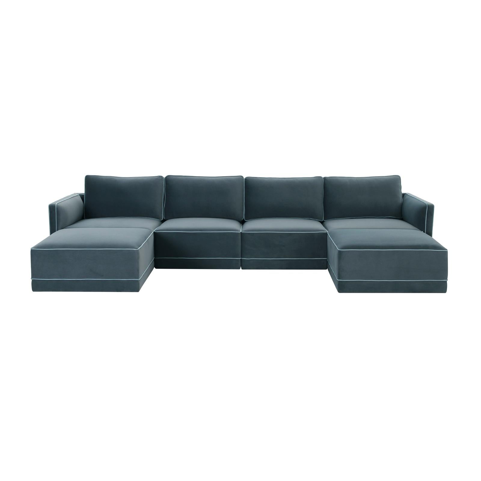 TOV Furniture Willow 6-Piece Performance Velvet Modular U Sectional