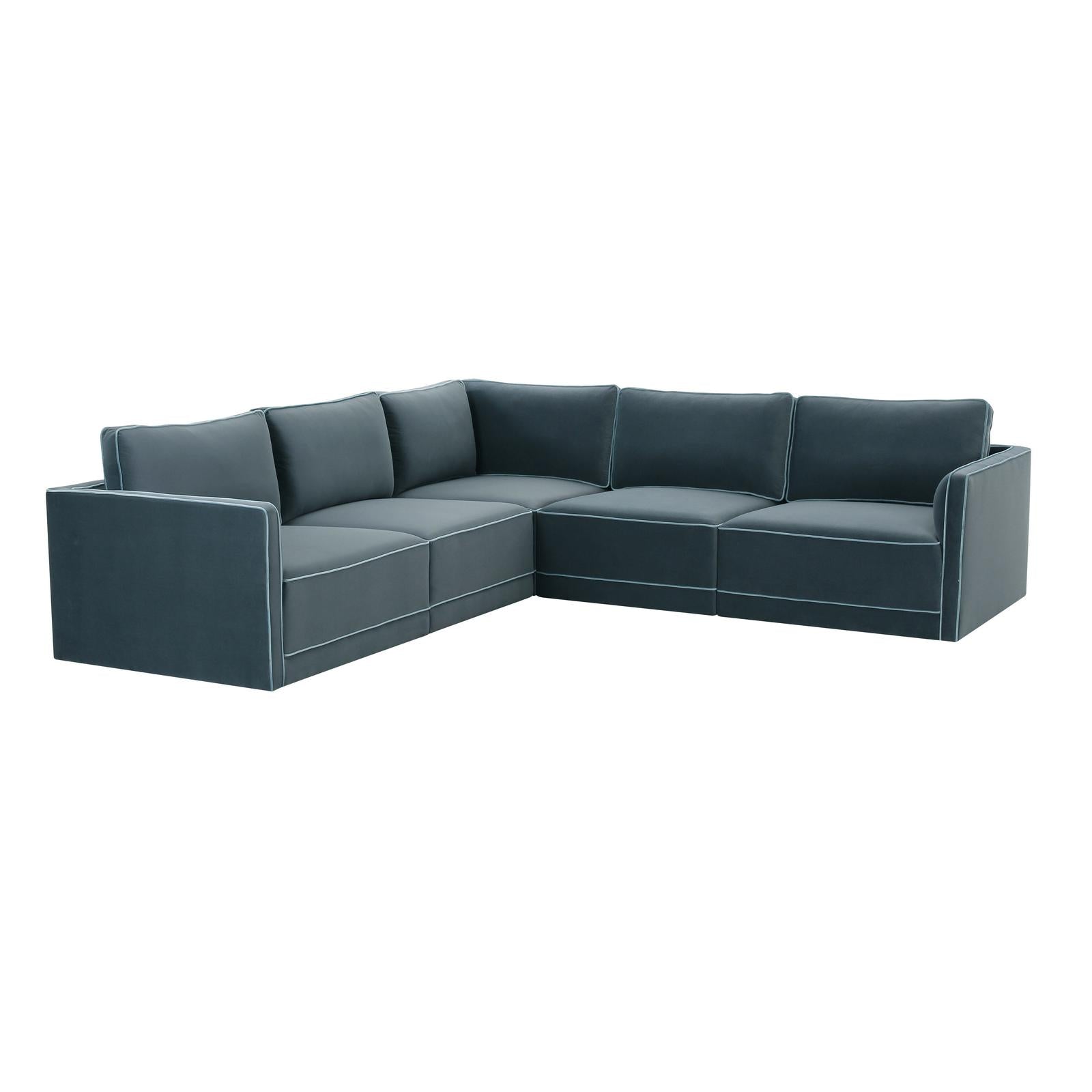TOV Furniture Willow 5-Piece Performance Velvet Modular L Sectional
