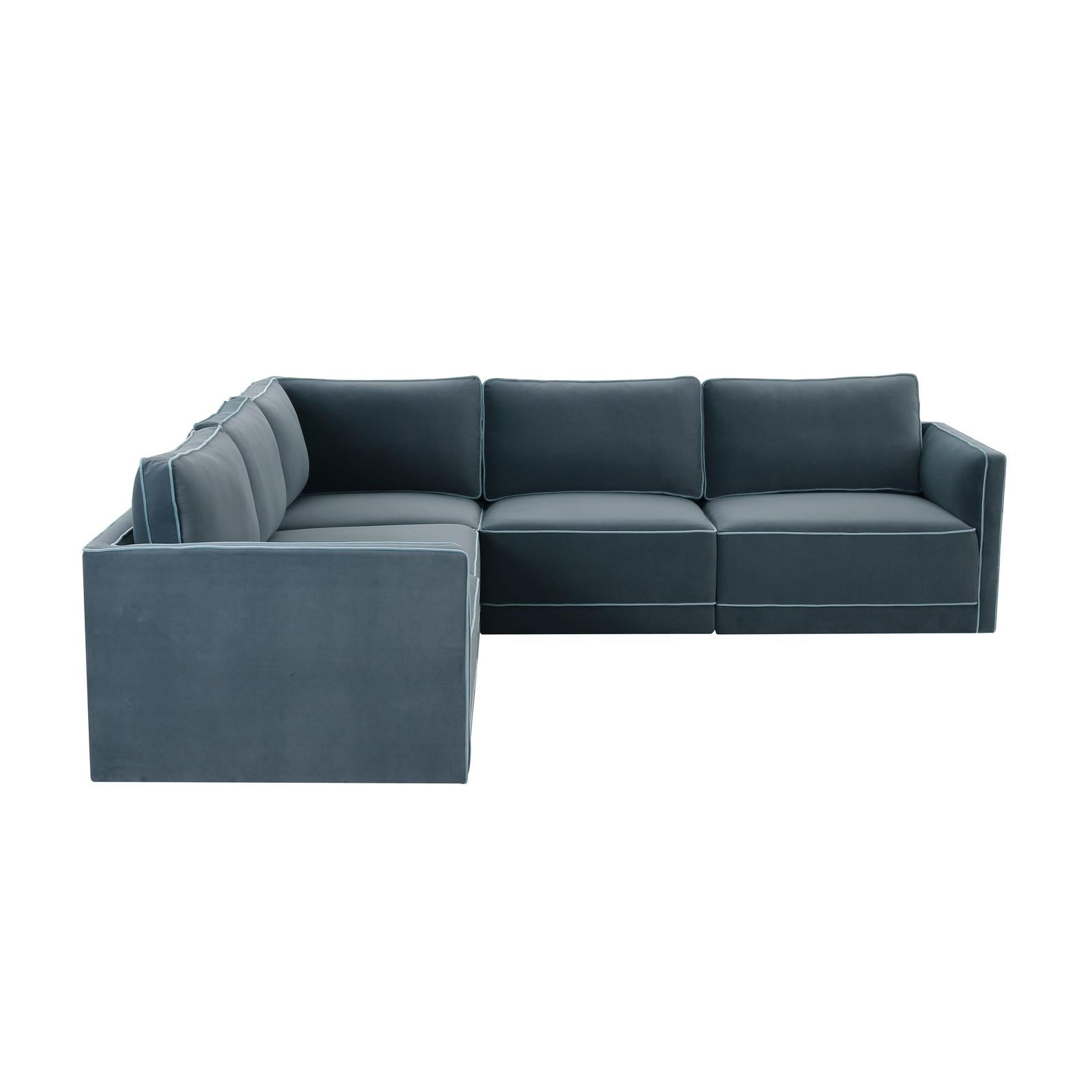 TOV Furniture Willow 5-Piece Performance Velvet Modular L Sectional