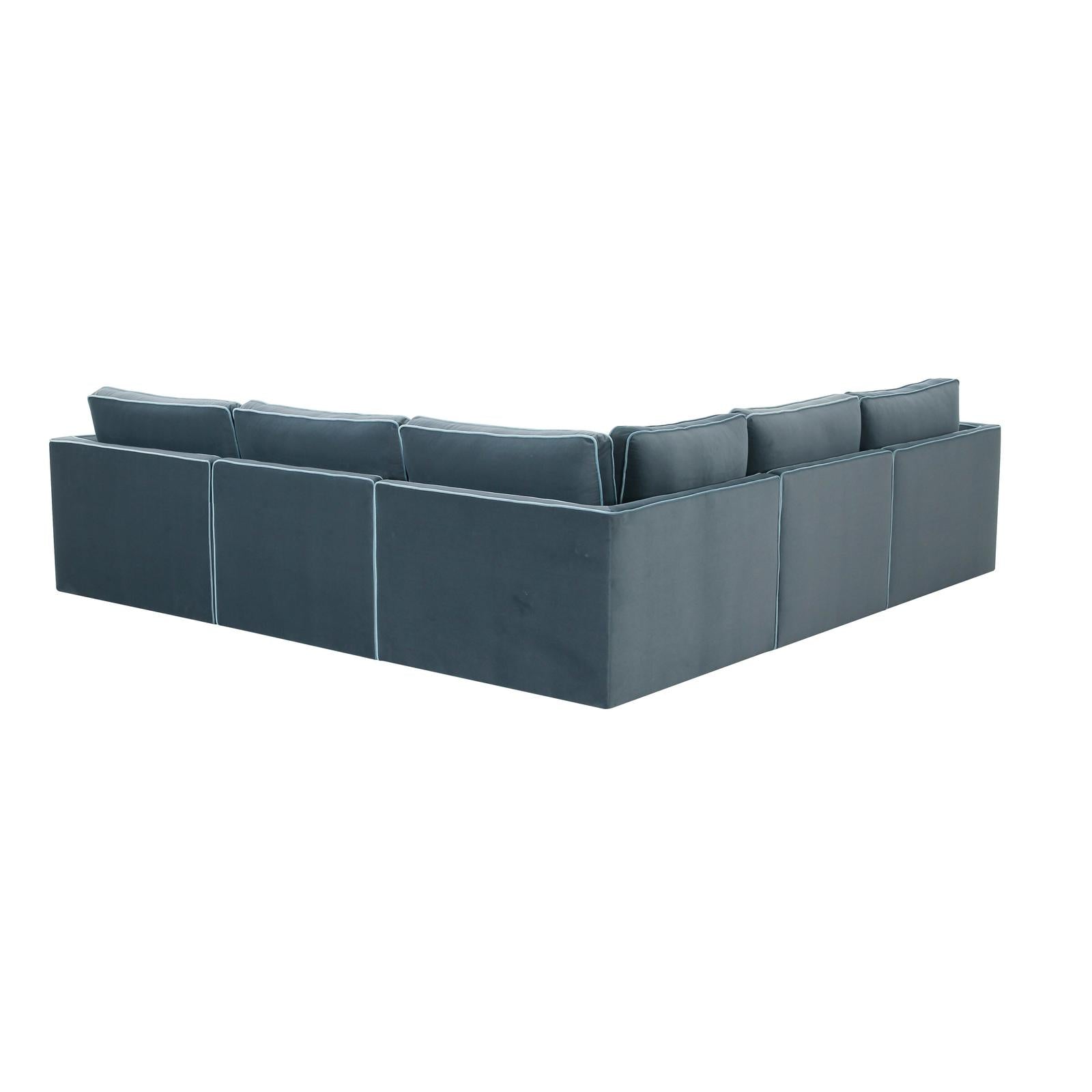TOV Furniture Willow 5-Piece Performance Velvet Modular L Sectional