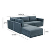 TOV Furniture Willow 5-Piece Performance Velvet Modular Sectional