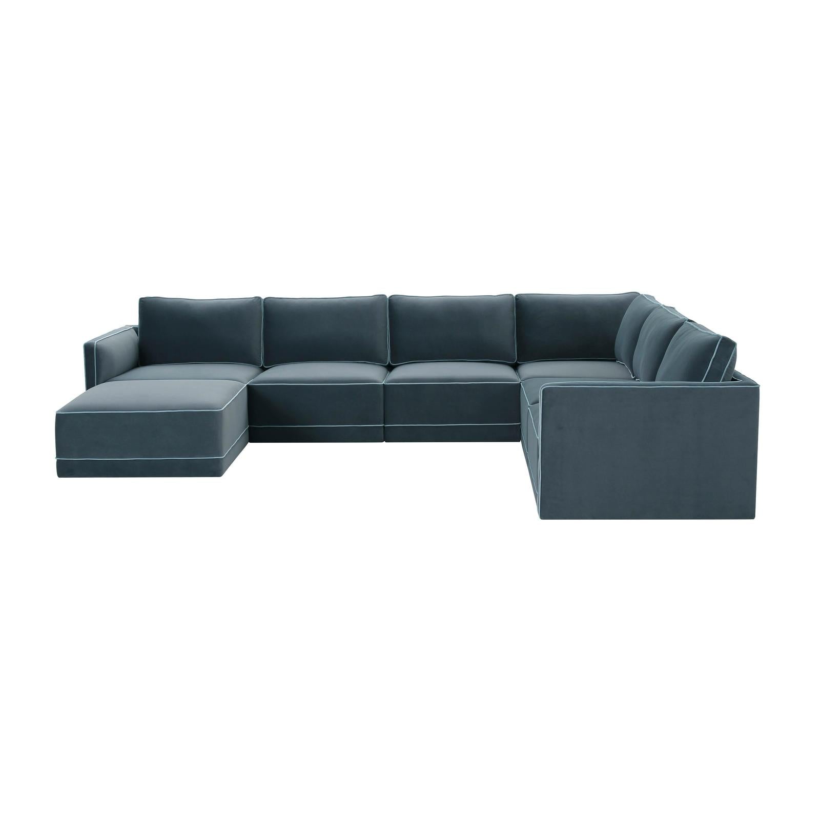 TOV Furniture Willow 7-Piece Performance Velvet Modular Large Chaise Sectional