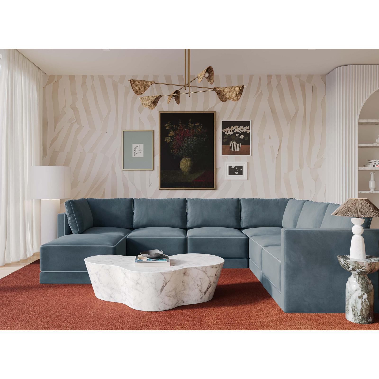 TOV Furniture Willow 7-Piece Performance Velvet Modular Large Chaise Sectional