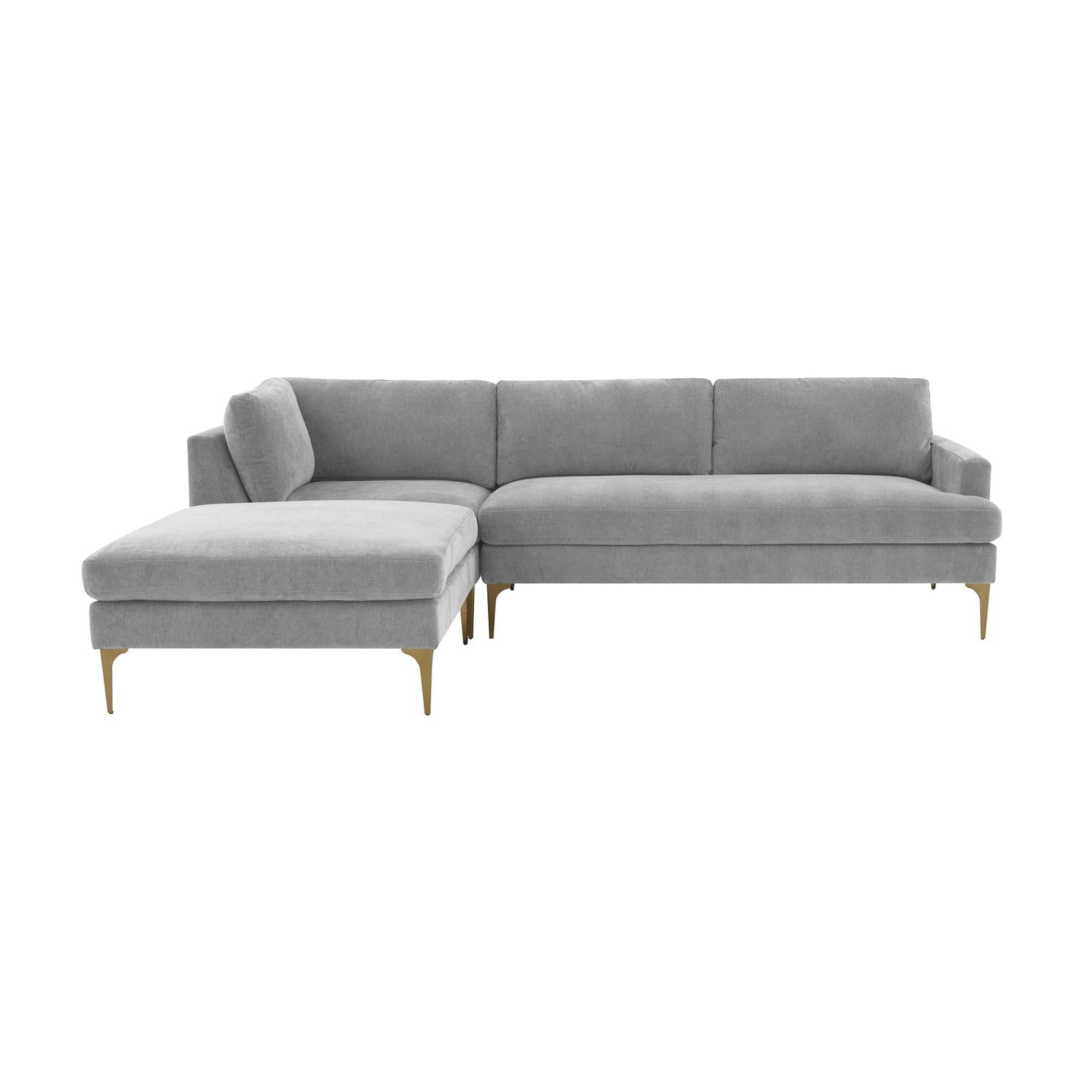 TOV Furniture Serena 3-Piece Performance Velvet Chaise Sectional