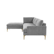 TOV Furniture Serena 3-Piece Performance Velvet Chaise Sectional