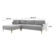 TOV Furniture Serena 3-Piece Performance Velvet Chaise Sectional