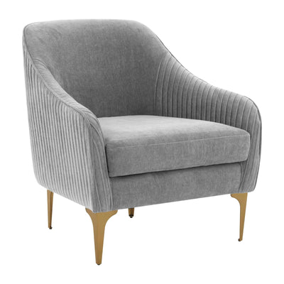 TOV Furniture Serena Grey Performance Velvet Accent Chair