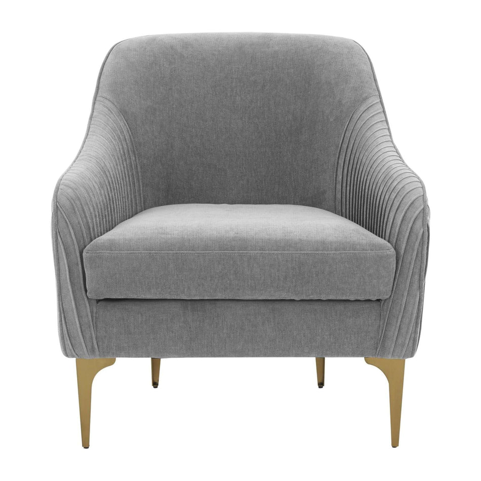 TOV Furniture Serena Grey Performance Velvet Accent Chair