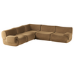 TOV Furniture Zenith 5-Piece Latte Brown Performance Velvet Modular L-Sectional