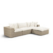 TOV Furniture Cali 4-Piece Performance Fabric & Wicker Outdoor Sectional
