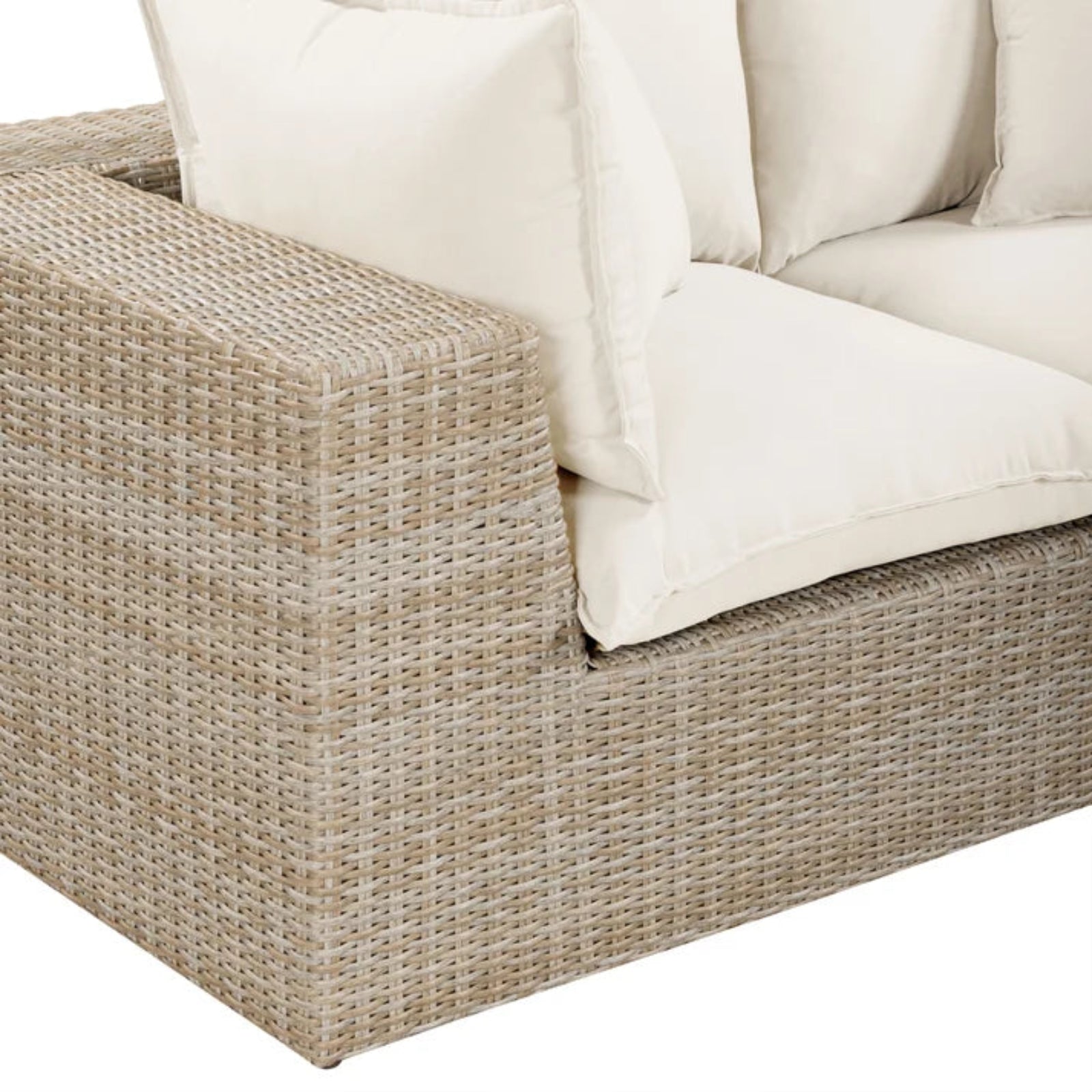 TOV Furniture Cali 4-Piece Performance Fabric & Wicker Outdoor Sectional