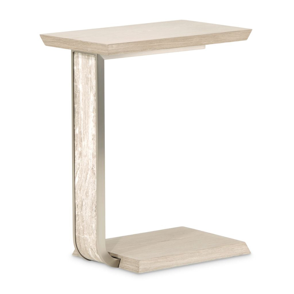 Michael Amini Lotus Bay C-Shaped Accent Table - Sand