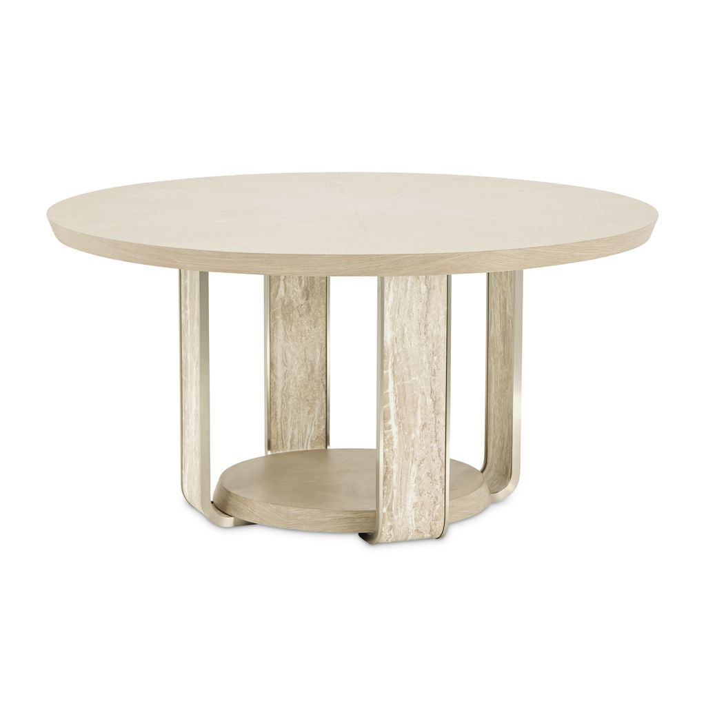 Michael Amini Lotus Bay 60" Round Dining Table - Sand