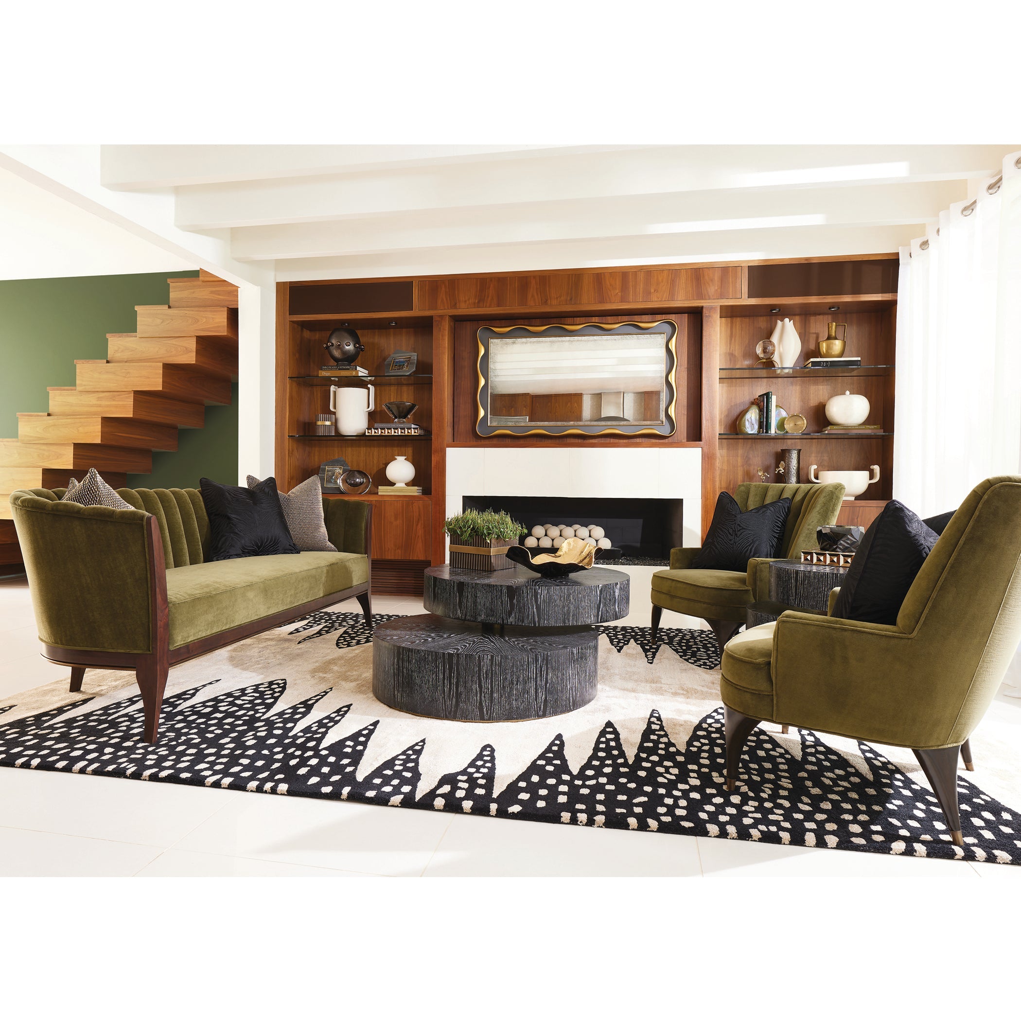 Global Views Beige Black Tristan Rug