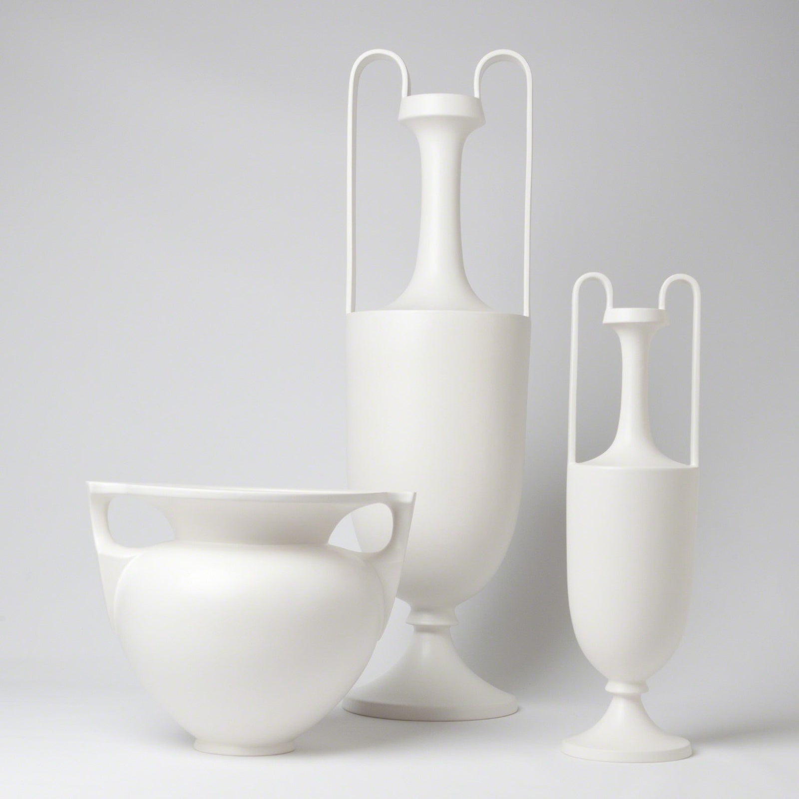 Global Views Matte White Elongated Grecian Amphora