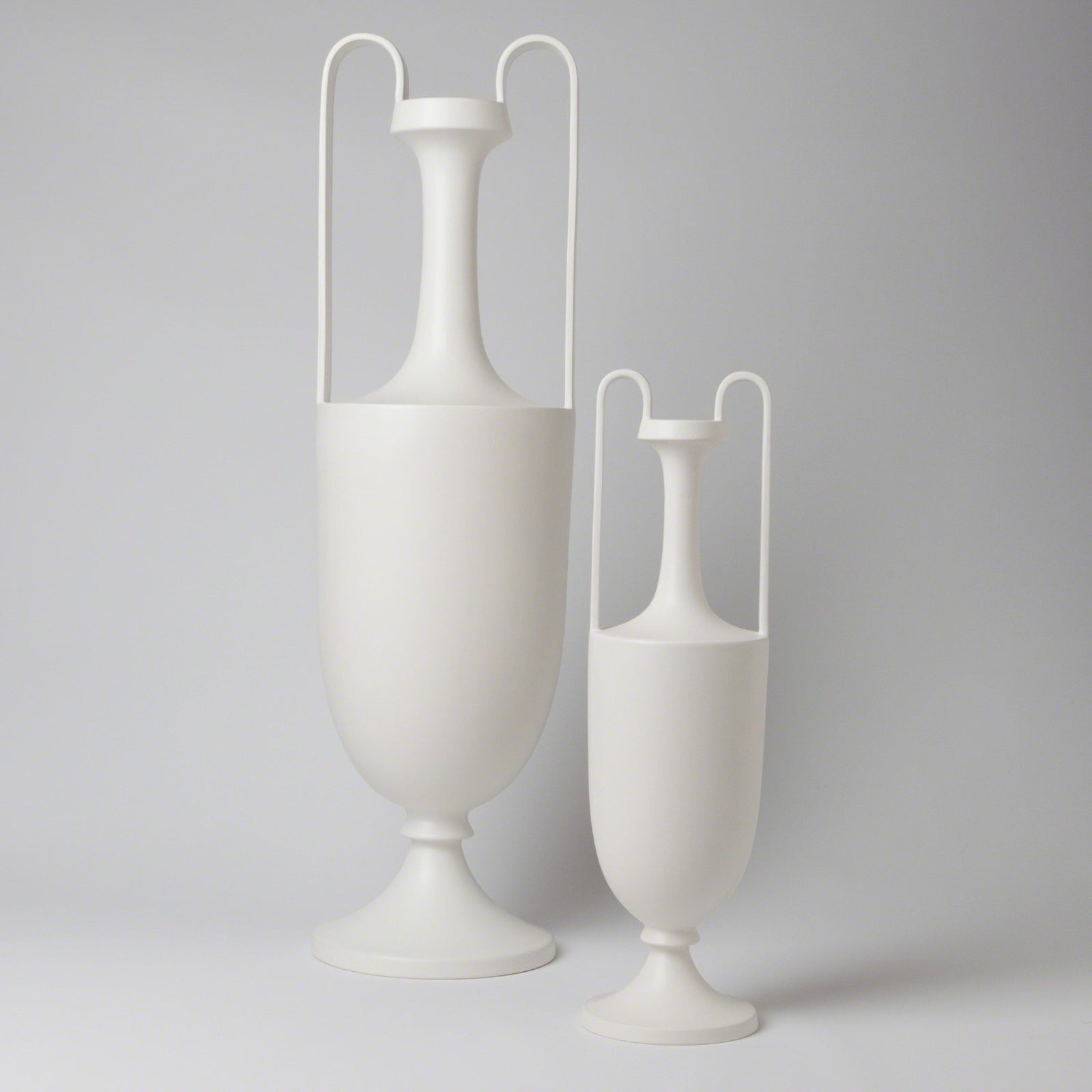 Global Views Matte White Elongated Grecian Amphora