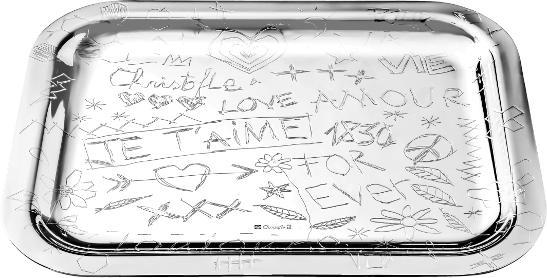 Christofle Graffiti Silver-Plated Tray