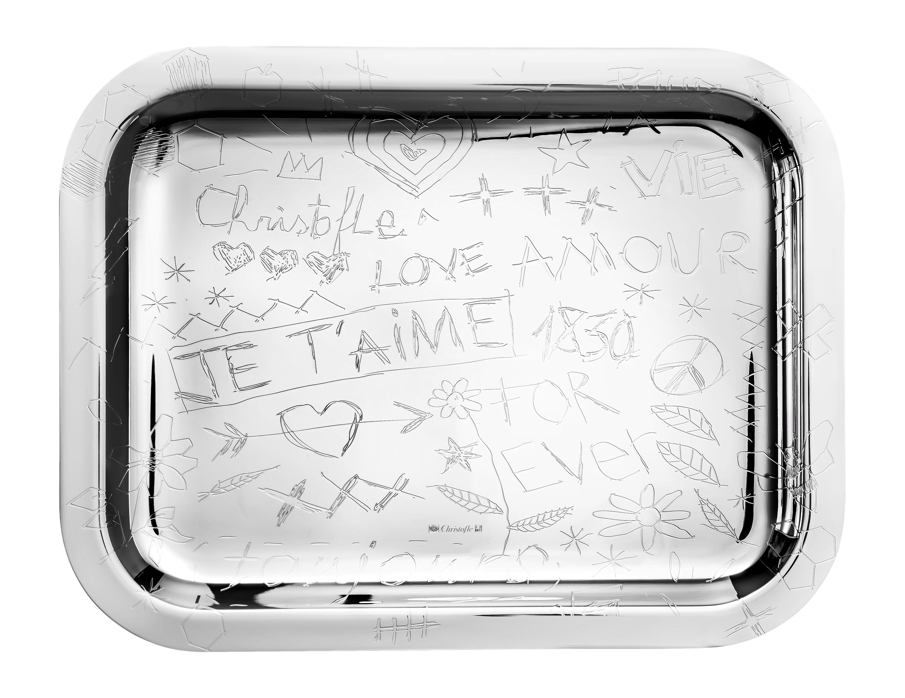 Christofle Graffiti Silver-Plated Tray