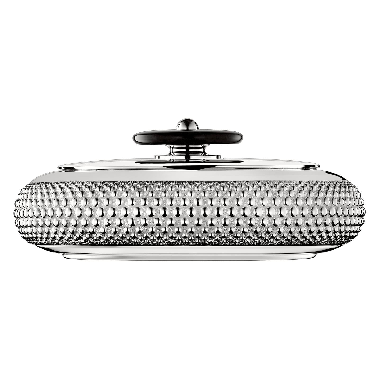 Christofle Perles Silver Plated Round Box