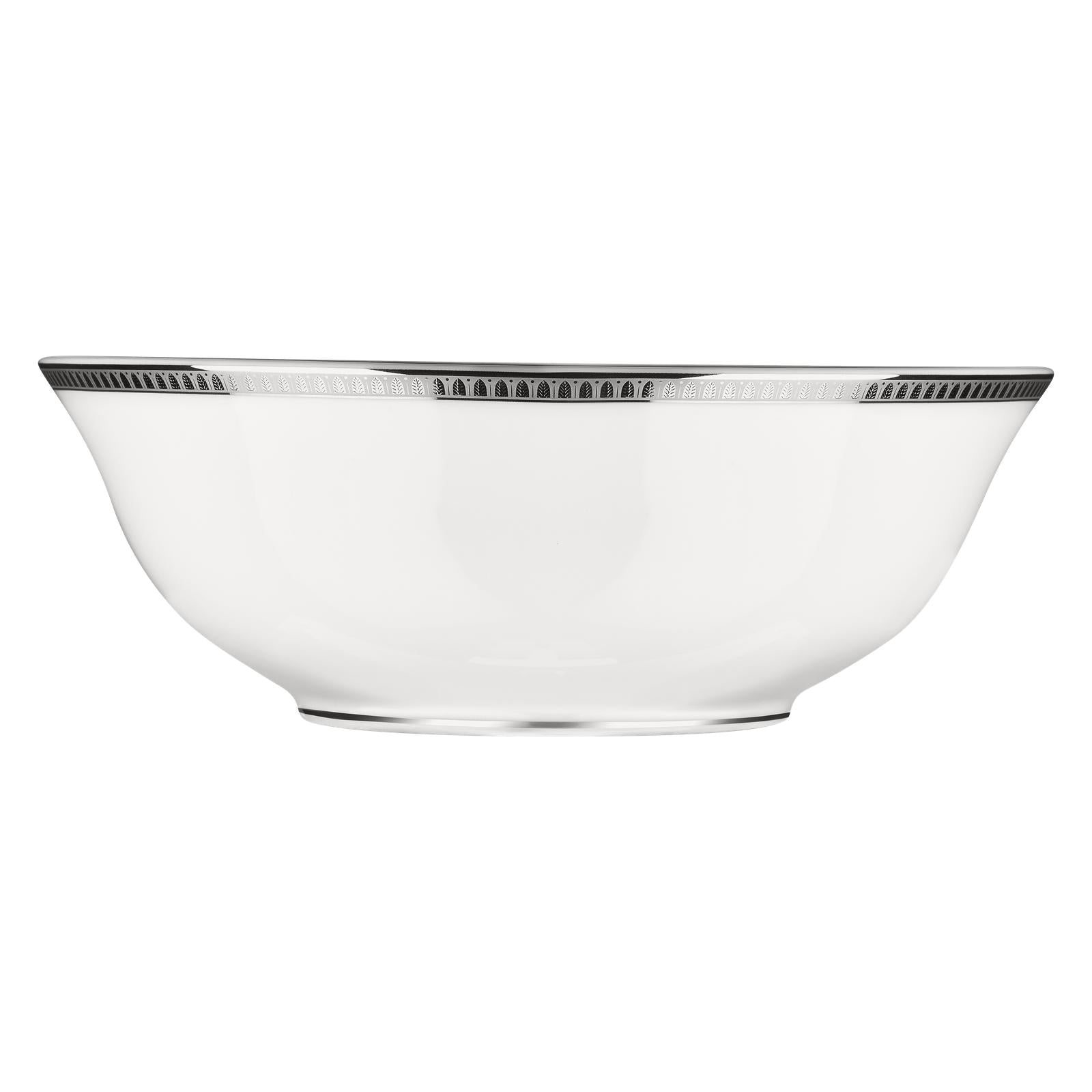 Christofle Malmaison Porcelain Salad Serving Bowl Platinum