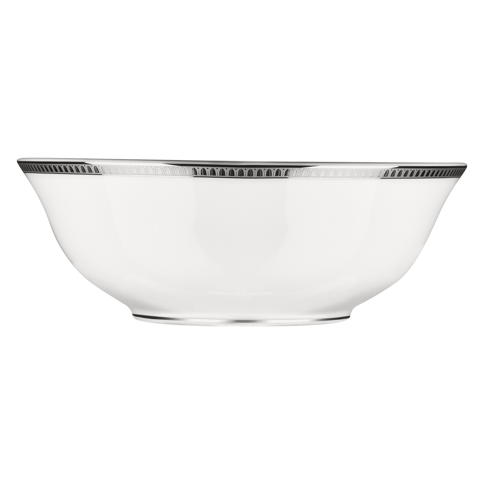 Christofle Malmaison Porcelain Salad Serving Bowl Platinum