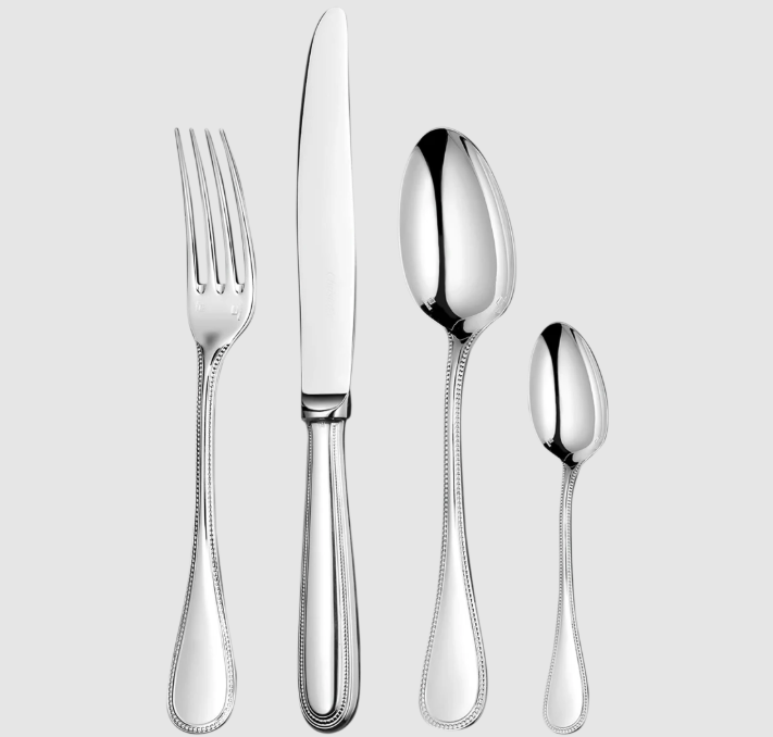 Christofle Perles Stainless Steel Flatware Set