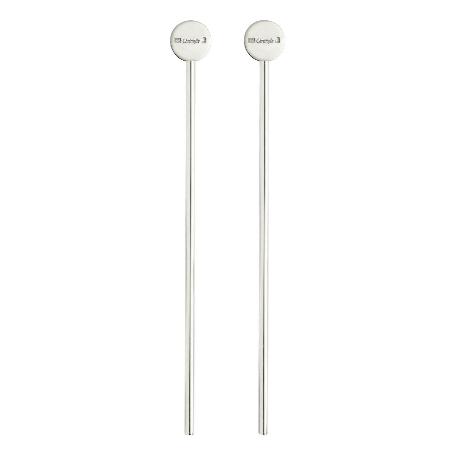 Christofle Uni Silver Plated Cocktail Stirrers - Set of 2