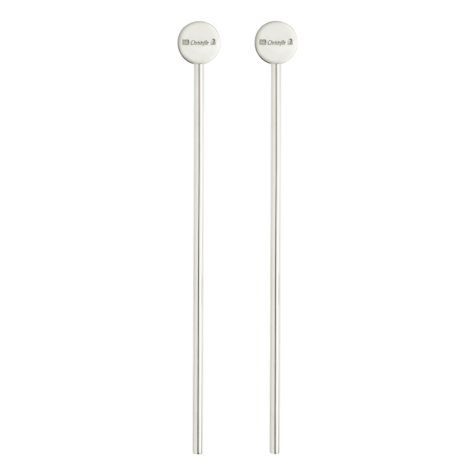Christofle Uni Silver Plated Cocktail Stirrers - Set of 2