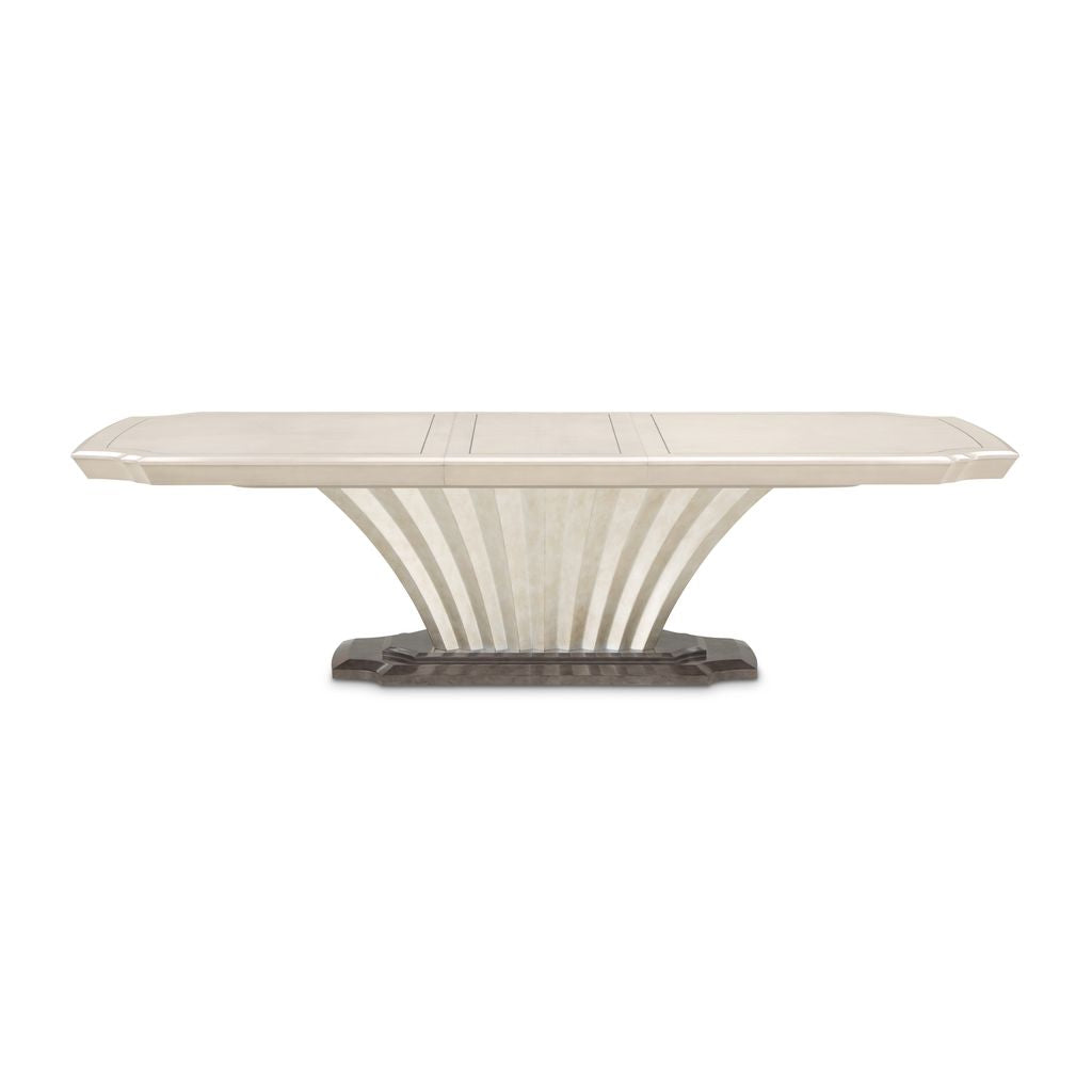 Michael Amini Fantosini Pedestal Dining Table - Silver Mist
