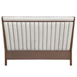 Michael Amini Houston Eastern King Channel Tufted Panel Bed - Porcini/Walnut