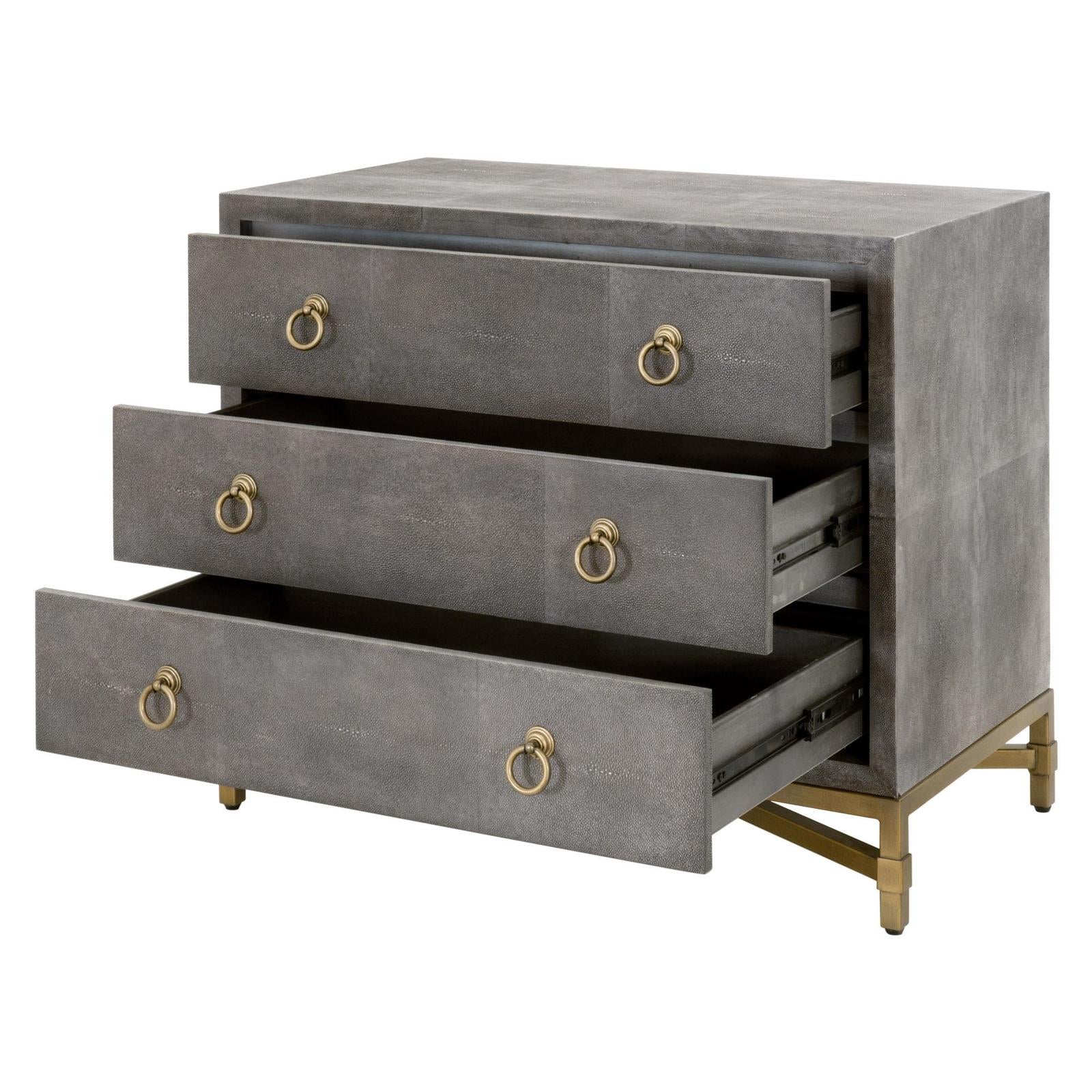 Essentials For Living Strand Shagreen 3-Drawer Nightstand