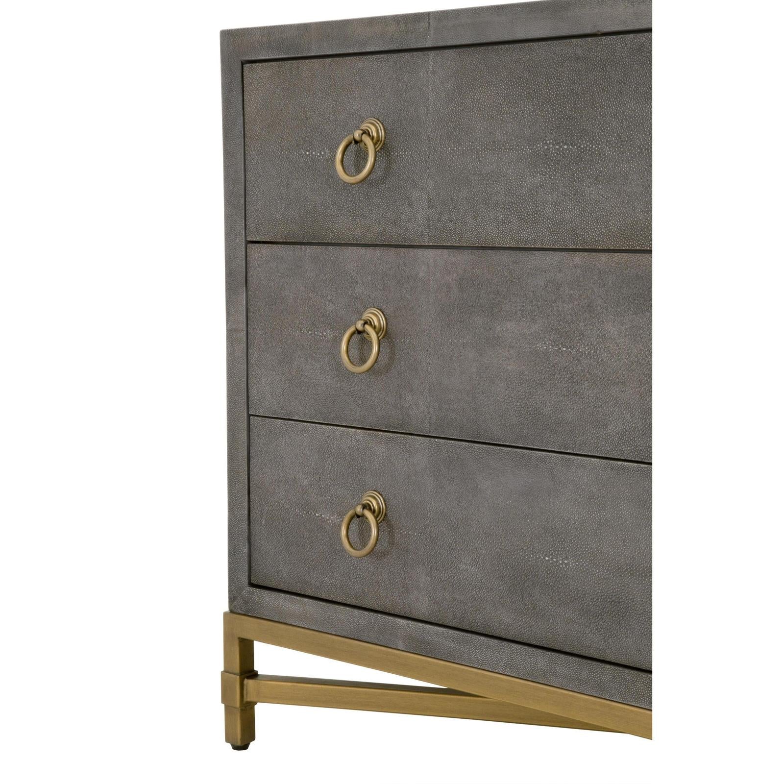 Essentials For Living Strand Shagreen 3-Drawer Nightstand